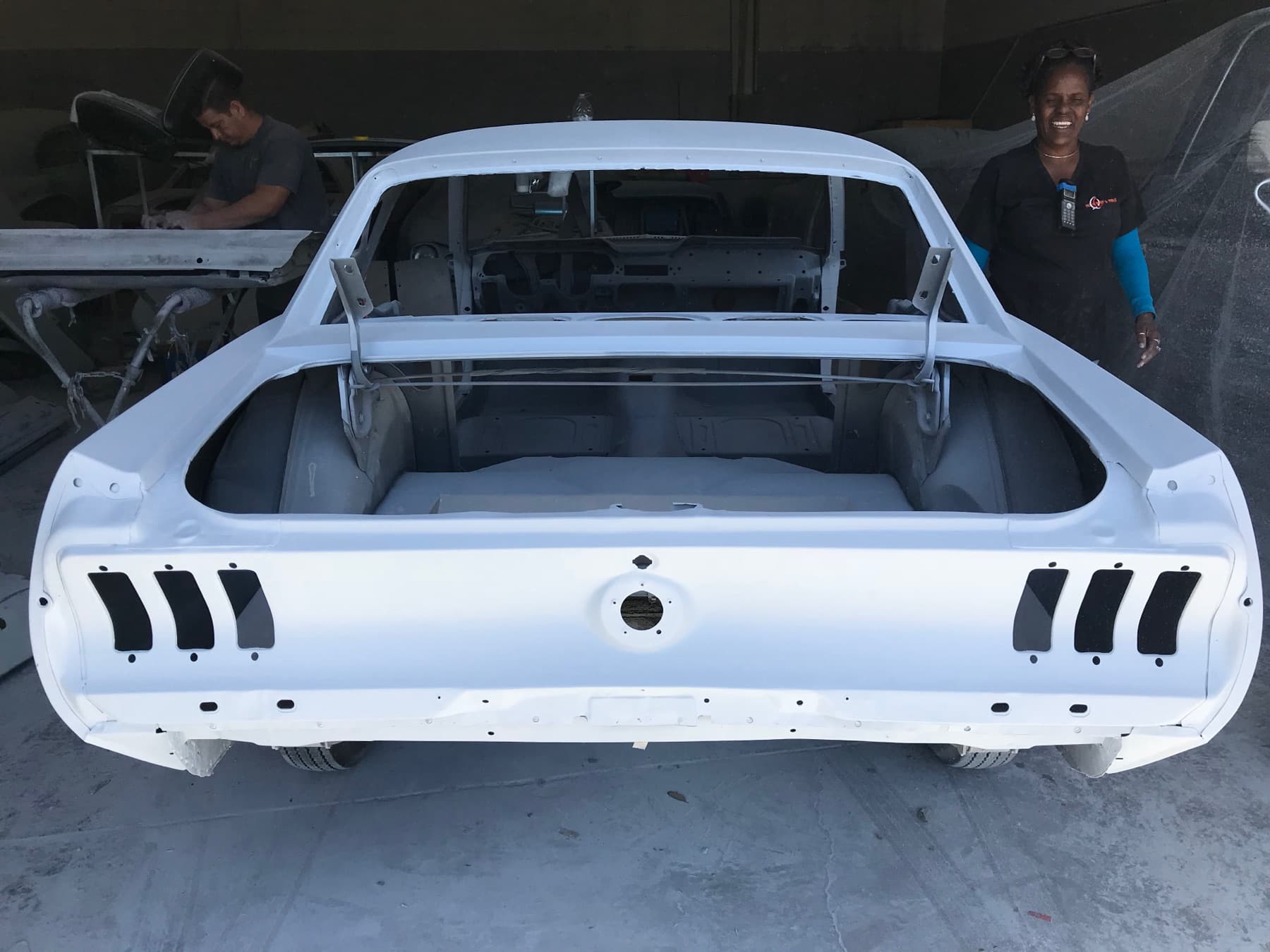 The owner's '67 in epoxy primer — the build this system is drawn from